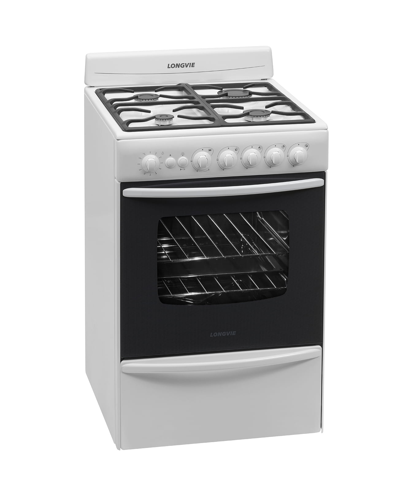 LONGVIE 13501BF COCINA TIMER 56 CM MULTIGAS BLANCA. REJILLA DE FUNDICION –  Santimaría