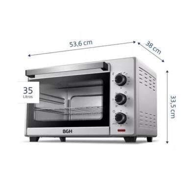 BGH BHE-35S22 HORNO ELECTRICO 35 LTS C/GRILL. SILVER.