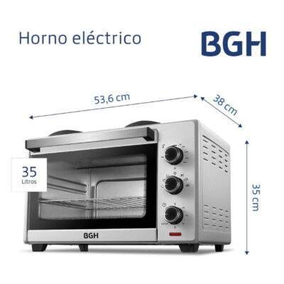 BGH BHE-35S22A HORNO ELECTRICO 35 LTS. C/GRILL/ANAFE SILVER.