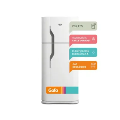 GAFA HGF-358AFB HELADERA CON FREEZER BLANCA 282 LTS. (143x61x62).