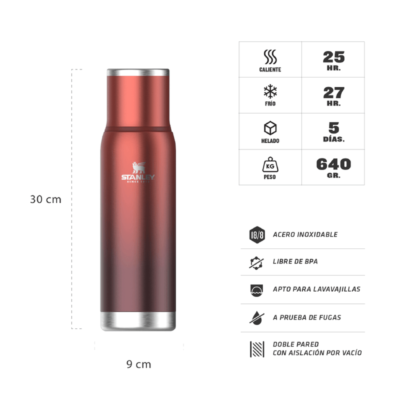 Stanley Termo Adventure TO-GO de 1 litro en color Clay -Terracota