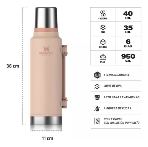 Stanley termo clasico 1.4 lts con manija color rosa - Imagen 6