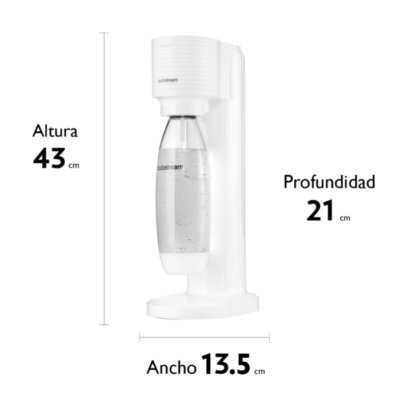Sodastream kit gaia  (maquina+cilindro-rosa+botella) white.