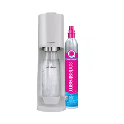 Sodastream kit terra (maquina+cilindro-rosa+botella) white.