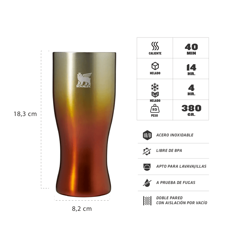 Stanley golden pilsner vaso/cerveza 443ml amber haz (10-11358-019 ) - Imagen 3