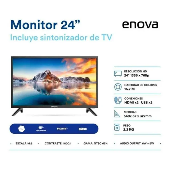 Enova 24d1-tdf  televisor-monitor led 24" hd. - Imagen 3