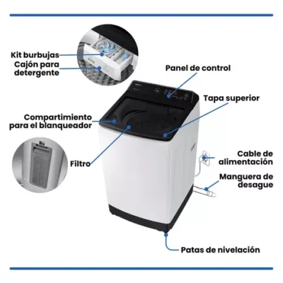 Samsung wa-85c5441bwubg carga superior inverter 8.5kg 700 rpm. white