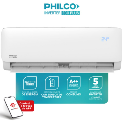 Philco phin-90hc3awfpi aire split inverter wifi 8750w 7525 frio/calor