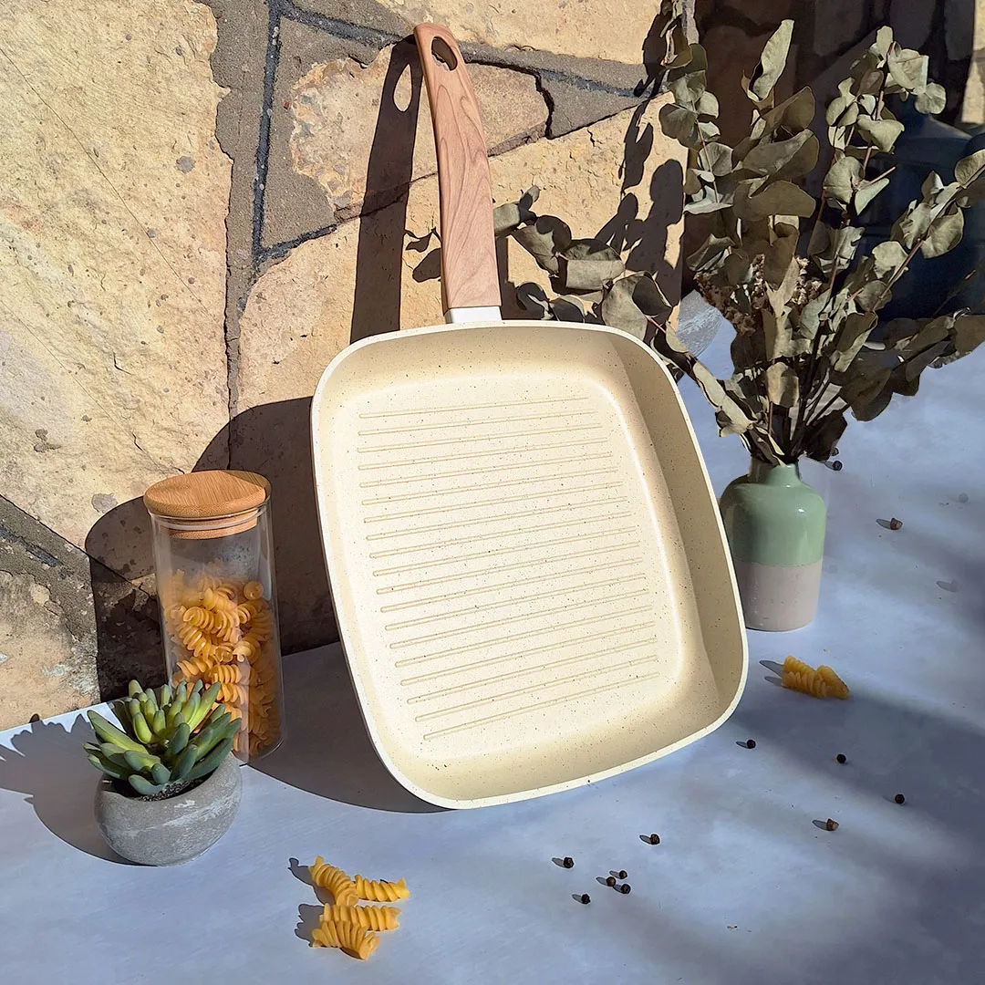 Carol bifera antiadherente 27x27 con base de inducción granito crema (51902). - Imagen 8