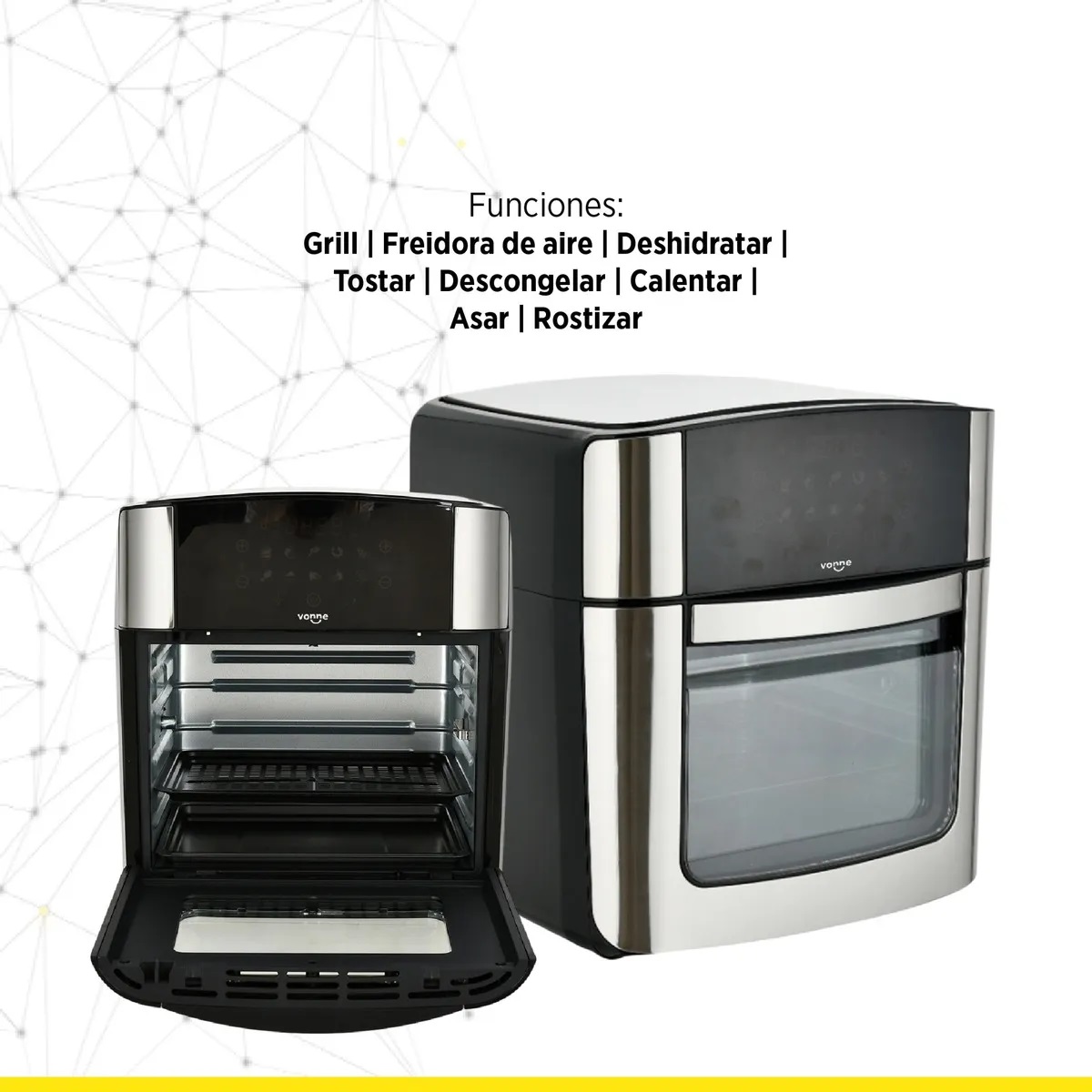 Vonne cfai-16ln horno con grill y freidora de aire sin aceite 16lts multifuncion. - Imagen 6