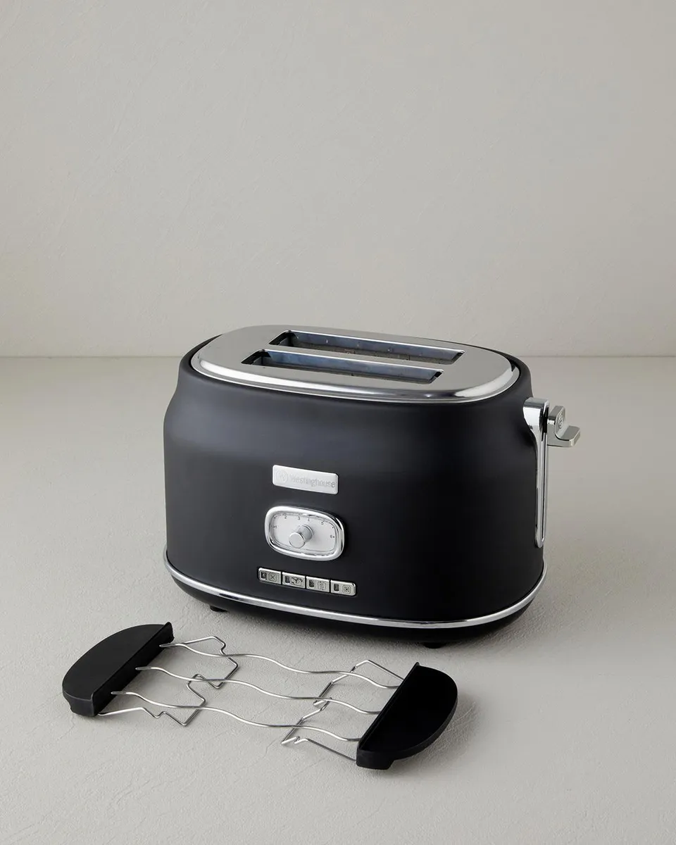 Westinghouse wh-tm800-03 tostadora retro negra. - Imagen 4