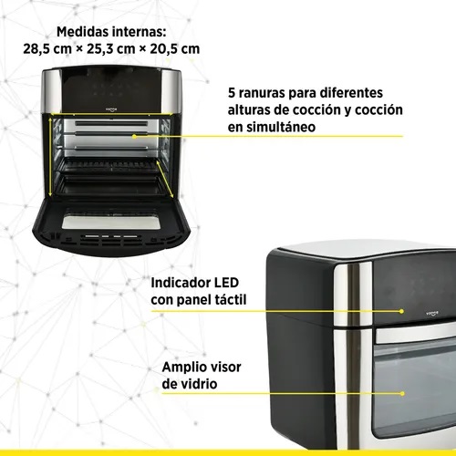 Vonne cfai-16ln horno con grill y freidora de aire sin aceite 16lts multifuncion. - Imagen 8