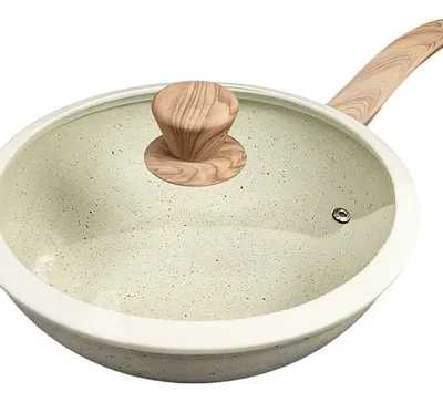 Carol wok antiadherente 26″ base de inducción granito crema (57126).