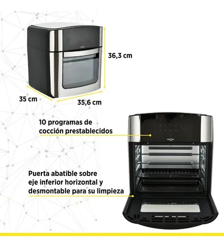 Vonne cfai-16ln horno con grill y freidora de aire sin aceite 16lts multifuncion. - Imagen 5