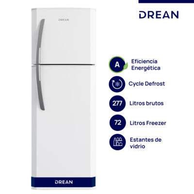 Drean hdr280f50b heladera con freezer cíclica 277 l blanca