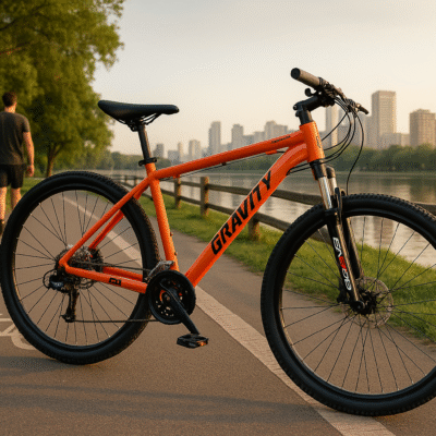 Gravity glock nn  mtb aluminio r-29 fd talle m/l-19  naranja y negro.