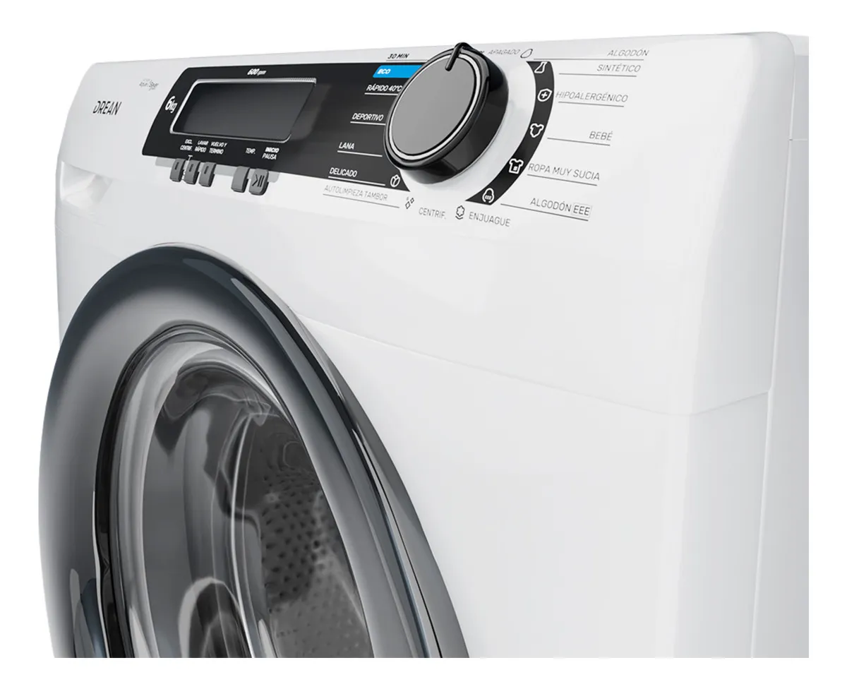 Drean lfdr0606lb0 carga frontal 6 kg-600rpm eficiencia energetica A+ blanco - Imagen 4