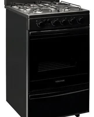 Volcan 87663v cocina 55 cm con visor, 4 hornallas, multigas, Grafito, autolimpiante, con encendido.