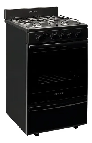 Volcan 87663v cocina 55 cm con visor, 4 hornallas, multigas, Grafito, autolimpiante, con encendido.