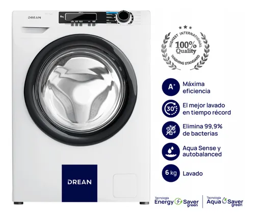 Drean lfdr0606lb0 carga frontal 6 kg-600rpm eficiencia energetica A+ blanco - Imagen 9