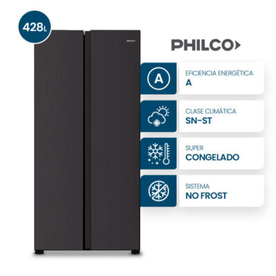 Philco phsb-450n side by side no frost 438 lts negra.